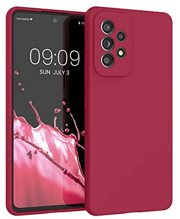 kwmobile Hülle kompatibel mit Samsung Galaxy A53 5G Hülle - Silikon Handy Case - Handyhülle weiche Oberfläche - kabelloses Laden - Sweet Cherry