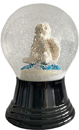 VIENNA SNOWGLOBE Boule à neige en verre véritable – Presque comme la neige véritable – Motif ange blanc 8 cm