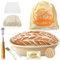 Sourdough Proving basket Set - Walfos Oval Banneton Proofing basket, 100% Natural Rattan - 25cm Bread Baskets, Bread Lame, Dough Scraper, Cloth Liner, Storage Bag, Cleaning Brush & Bread Fork