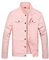 LAMKUKU Veste en jean déchiré pour homme, Rose - 720, X-Large