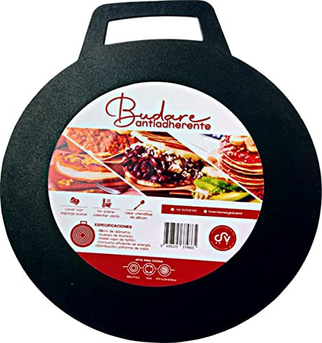 Inversiones global mt spa Budare Superficie Antiadherente 30,5 cm, Material Aluminium, Comales para tortillas, ideal para arepas, cachapas, panquecas, Pizza, Crêpe, Pan y muchos mas, calidad superior.
