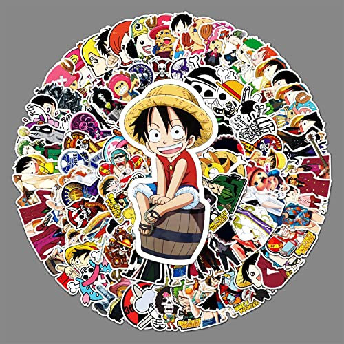 LYLSDSB 106 Stück One Piece Stickers Japanische Cartoon Anime Aufkleber Vinyl Stickers für Laptop Water Bottle Fahrrad iPhone Computer Skateboard Bumper Motorrad Gepäck