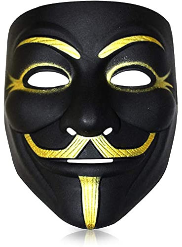 Anonymous® Maske Schwarz für Erwachsene | V für Vendetta | Anonymous Hacker Maske | Premium Qualität | Hartplastik | Partyzubehör | Cosplay | Halloween | OriginalCup®