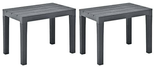 KRHINO Sitzbank Modern Parkbank, Gartenbänke 2 STK. Anthrazit Kunststoff Blumenbank Sitzbank Garten Balkon Balkonbank Anthrazit