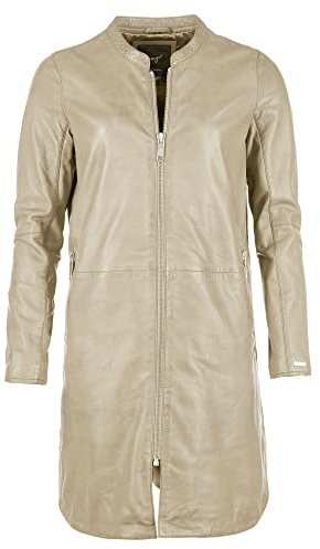 Maze Damen Ledermantel 4202040 Greige XXL