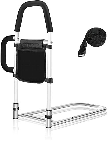 Bed Rails for Elderly Adults with Removable Reinforced Small Armrest & Storage Pocket, Portable Adjustable Bed Assist Rail Bed Ladder Mobility Aid,Bed Safety Guard Fall Prevention Hospital Home Care