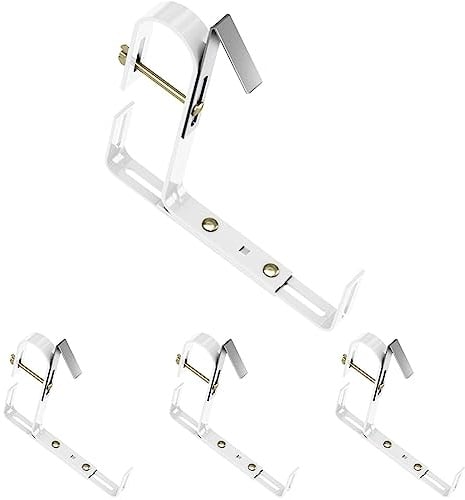 Emsa Poetic Basic Blumenkastenhalter - Für Rundgeländer bis 4,5 cm Durchmesser- Farbe Weiß - Tragkraft 25kg (Packung mit 4)