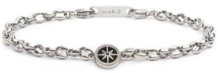 Generico Bracciale Unisex Marlù 30BR0011-N Catena in Acciaio con Rosa dei Venti