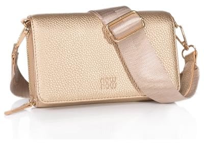 nownow® - Handytasche zum Umhängen Damen - Handy Umhängetasche - Handtasche Teenager Mädchen - Abnehmbarer Schultergurt - Mini Crossbody oder Stylische Clutch! Geldbörse mit Handyfach - Gold