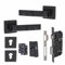 Golden Grace 1 Pair Modern Nova Euro Lock Door Handles, 70mm Key & Key Barrell Matt Black Finish and Ball Bearing Hinges