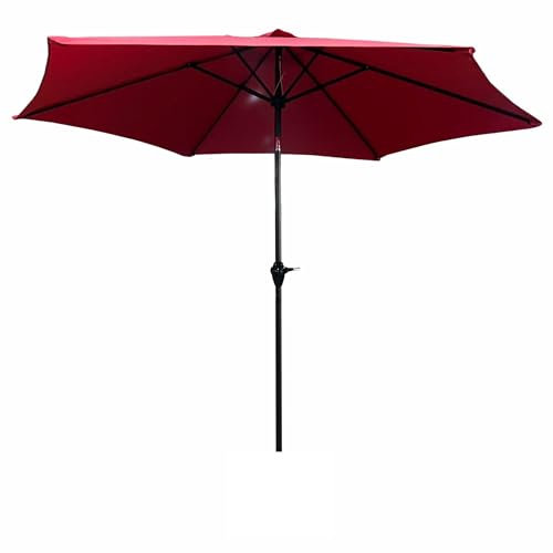 AKORD Sonnenschirm mit Kurbel Sechseckig ORIENT | 270x270x235 cm Ampelschirm | Neigungswinkel und Höhe Verstellbar | Marktschirm Terrassenschirm Balkon Wasserdicht | Gartenschirm UV-Schutz | Rot