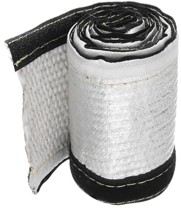 sourcing map Gaine de chaleur aluminisée de 3 mm ID x 10 m en fibre de verre métallique pour conduites de carburant, câbles, câblage électrique