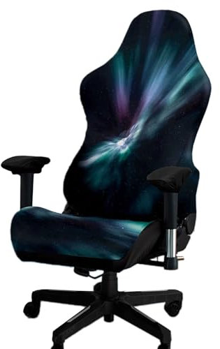 Kitegrese Printed Gaming Chair Slipcover, Cat Scratch Proof Stretchable Game Chair Cover with Arms Cover(D)