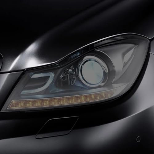 Autoscheinwerfer-Schutzfolie, geräucherter schwarzer Tönungsfolien-Vinyl-transparenter TPU-Aufkleber, für Mercedes Benz C-Klasse W204 C63 2011-2014