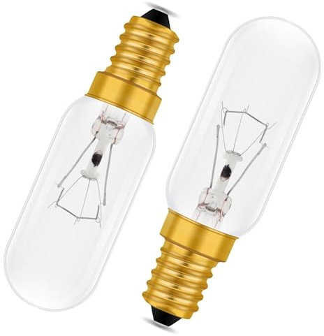 2 Pack Dimmable E14 Cooker Hood Light Bulbs - Warm White 2700K, 390lm Mini Fridge & Sewing Machine Bulbs, Ideal for Oven Bulb, Extractor Fan, Himalayan Salt Lamp, SES Edison Screw Cap