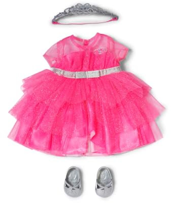 BABY born Prinzessin-Set - Mit pinkem Puppenkleid aus Tüll, Krone & Glitzerschuhen - Hochwertiges Puppenzubehör - Kleidung geeignet für Puppen der Größe 43 cm