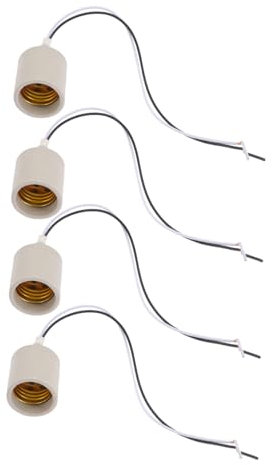 Gadpiparty 4pièces Douille De Lampe Céramique Résistante Aux Températures Pour Projects Diy Support Pour Ampoules à Vis