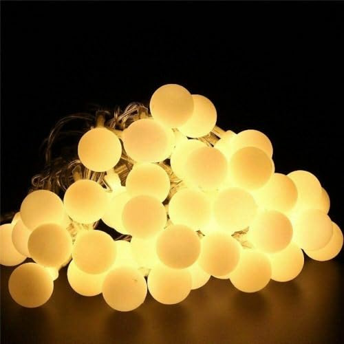 Home Supplies Direct HSD LED Berry Lights Battery Operated Timer Outdoor Fairy Xmas Festive Ball String Christmas Party Display Glow (Warm White (100 LED - 6.9M))