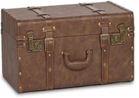 DXYOYONGOZ Vintage Koffer, Schatztruhe aus Holz, Ledergepäck, Retro-Aufbewahrungsbox, Republik China, Requisiten for Schieß-Requisiten, dekorative Ornamente(60x40x25cm)