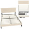 UISEBRT Polsterbett 160 x 200 cm – Bettrahmen mit Knöpfen, Plattformbettgestell mit gepolstertem Kopfteil aus Kunstleder, Holzlattenstütze, Doppelbett für Erwachsene, Modernes Design (Beige)