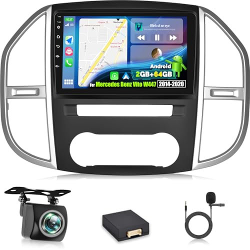 2+64G Autoradio für Mercedes Benz Vito W447 2014-2020 - Kabelloses Carplay & Android Auto - 10,1 Zoll Android 13 Radio - WiFi EQ GPS Mirror Link FM RDS + AHD Rückfahrkamera