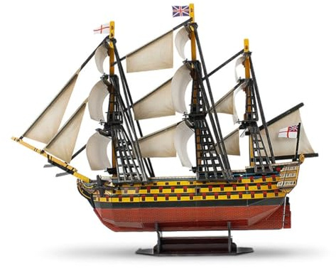BuildCubes 3D Holzpuzzle für Erwachsene, Royal Navy Victory Segelschiff 3D Holz Modell Bausatz, 189PCS Schiff 3D Holzpuzzle Steampunk Segelschiff 3D Puzzle Holz Spielzeug Geschenk