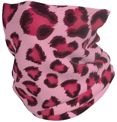 Bandana Multifunctional Headwear Scarf Face Shield Neck Warmer Tube,Leopard Print Leopard Print Pink