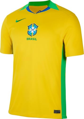Nike Brasilien 2025 Stadium Home (Frauenteam) Dri-Fit Replika-Fußballtrikot Für Herren, Lightening/Green Spark/Green Spark, FZ9011-718, XL