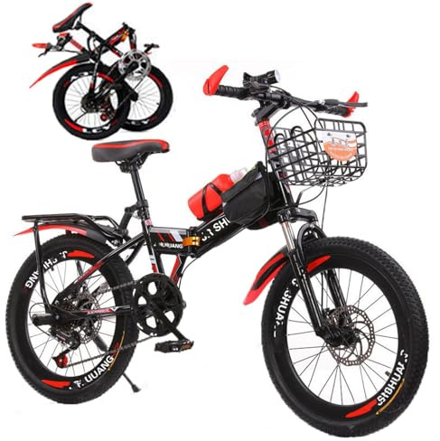 VHVYWY Mountainbike 18/20/22/24 Zoll, Klapprad mit Gehäuse aus Stahl mit hohem Kohlenstoffgehalt für Erwachsene und Kinder, Klapprad mit Stoßdämpfer