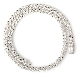 Miami Cuban Link Halskette 6mm – Massives 925 Sterling Silber, Iced Out mit Zirkonia – Unisex Schmuck für Damen & Herren – Lucoro