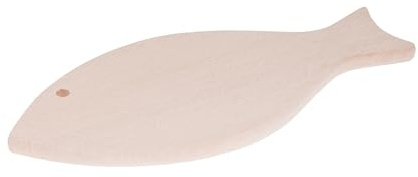 Wooden World – Wooden Cutting Board in Fish Shape Made of Raw Beech Wood – for Kitchen, Serving, Decoupage and DIY