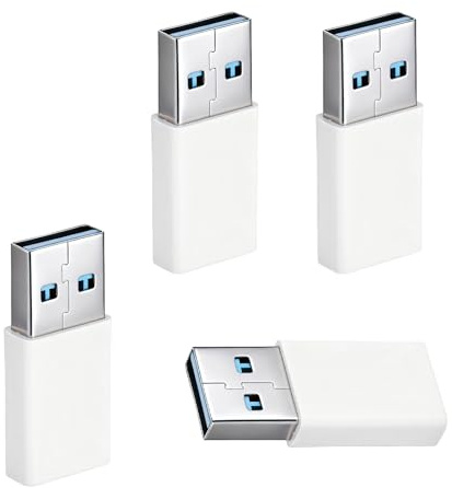 Xthrotsenk 4 PCS USB C to B Adapter USB B to C Adapter Female-to Male Converter for Most Phone Types, Car, Charger Connections, Wall Plugs (White)