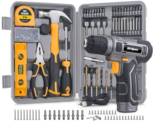 Hi-Spec Trapano Avvitatore 8V USB, Kit per Riparazioni, Grigio