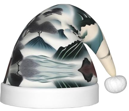 XZDAL Wolken und Berge, Festival-Weihnachtsmann-Hut, glatte Haptik, für Urlaub, Party, Kostüm, Zubehör, Dekoration