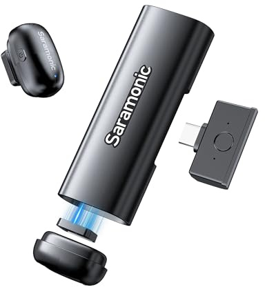 Saramonic Air SE Mikrofon Handy, 48kHz/24Bit, USB-C Mini Mikrofon für iPhone 15/16/17, Android, Kabelloses Lavalier-Mikrofon, Ansteckmikrofon für Vlogging, Streaming, YouTube, Interview