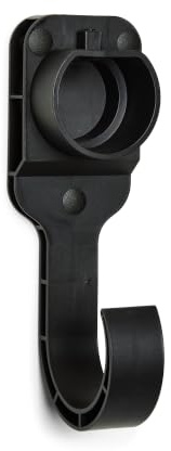 Type 2 EV Cable Holder | Wall Mount EV Charger Holder | Cable Tidy | Weatherproof | Fits Tesla BMW Audi VW Kia Hyundai | Indoor Outdoor Garage | Black | UK Plug