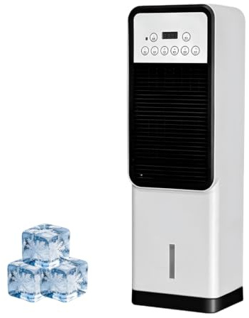 LZQDMFF Aire Acondicionado portátil, Ventilador Enfriador de Aire evaporativo con Tanque de Agua Desmontable, Enfriador de Aire evaporativo con Control Remoto, silencioso y de bajo Consumo energético