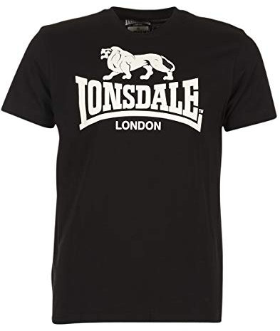 Lonsdale T-Shirt Logo - Camiseta Hombre, Color Negro, Talla Large