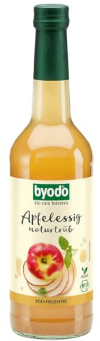 Bio Apfelessig Naturtrüb 0,5l – Byodo, Vollfruchtig aus sonnengereiften Äpfeln, Vegan & Vegetarisch, Ohne Erhitzen und Filtern – Erfrischend vielseitig für Küche & Gesundheit