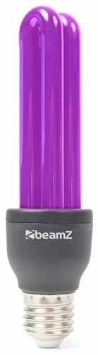BeamZ UV Schwarzlichtlampe 25 Watt mit E27-Fassung, UV Glühbirne, Schwarzlicht Glühbirne Lampe, für Halloween und Neonpartys