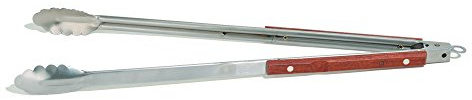 Outset QB22 Locking Stainless Steel Grill Tongs Extra Long 22, Rosewood Handles