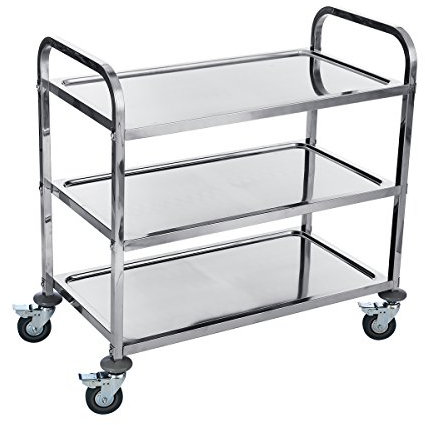 ZNL Carrello da cucina in acciaio INOX con 3 ripiani, Carrello Scaffale,200 kg