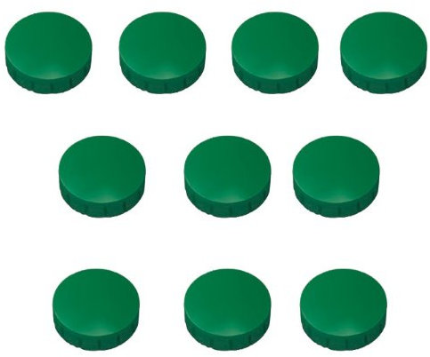 30x Grüne Magnete, Ø 15, 20, 24 mm, Haftmagnete Grün für Whiteboard, Kühlschrank, Magnettafel, Magnetset 3 verschieden Größen, Grün