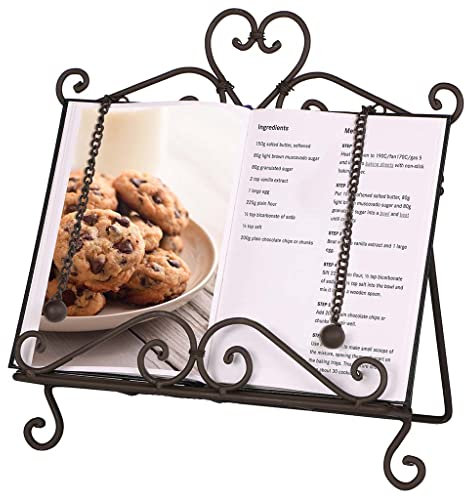 Cast Iron Cookbook Stand Ornate Love Heart Recipe Book Tablet Holder Stand Mothers Day Kitchen Gift