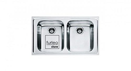 FRANKE Lavello Radar inox RRX620 cm 86 2 vasche - Bordo slim acciaio da incasso