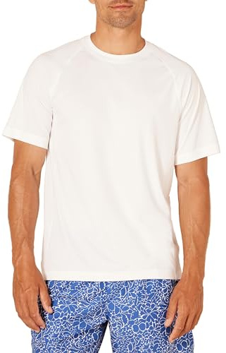 Amazon Essentials T-shirt De Bain UPF 50 À Séchage Rapide, Manches Courtes Et Coupe Ajustée Homme, Blanc, M