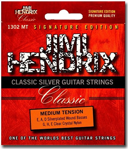 Nylon Saiten Satz für Konzertgitarre Medium Tension (normal Tension) - Premium Qualität - Signature Edition Jimi Hendrix 1302MT für kalssische Konzertgitarre