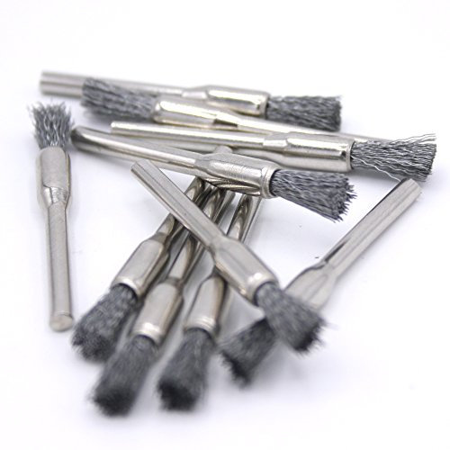 10x Edelstahl Pinsel Topfbürste Drahtbürste 5mm für Dremel Proxxon Schleifer Multifunktionswerkzeug