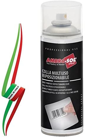 COLLA SPRAY MULTIUSO RIPOSIZIONABILE TRASPARENTE 400ml MADE IN ITALY