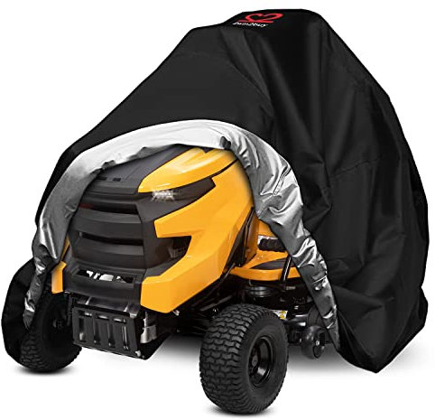 Abdeckung für Rasenmäher, strapazierfähig, wasserdicht, Polyester, 600D-Oxford-Traktorabdeckung, UV- und staub- und wasserabweisend, universelle Passform für Decks bis zu 137,2 cm, mit elastischer
